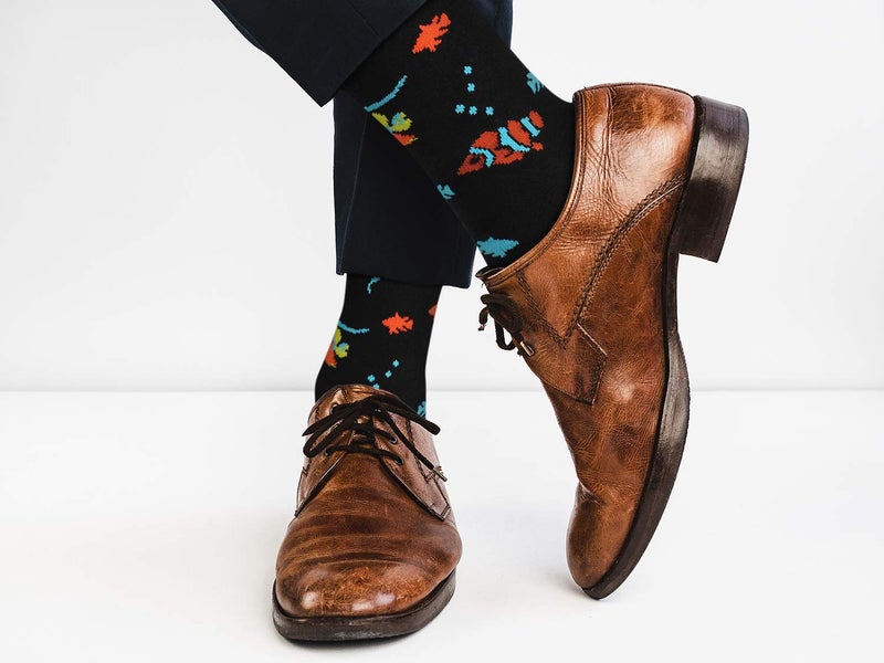 Real Sic Fun Socks for Men and Women - Cozy Cotton Dress Socks with Colorful Designs - Casual, Exotic Zoo Animal Patterned (Tropical Fish) - Image 2